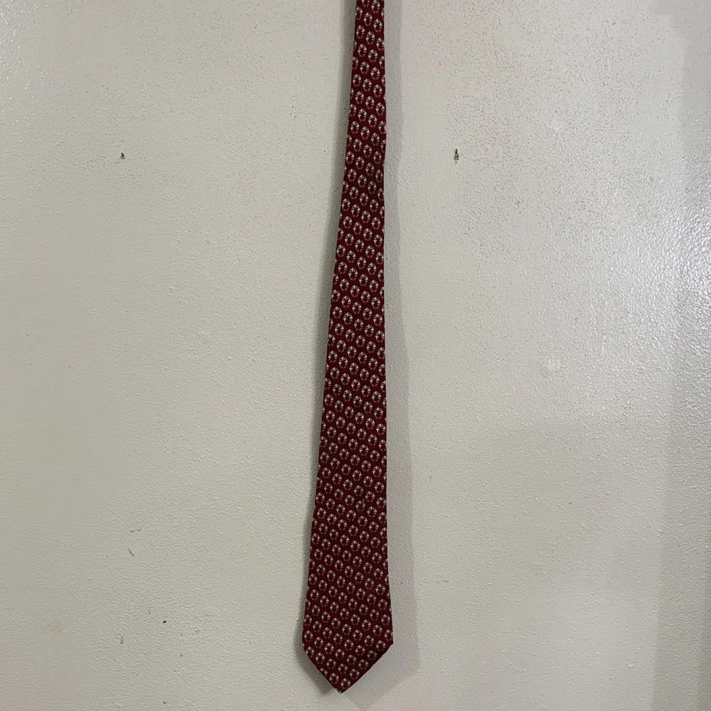 Salvatore Ferragamo Burgundy Geometric Men's Tie